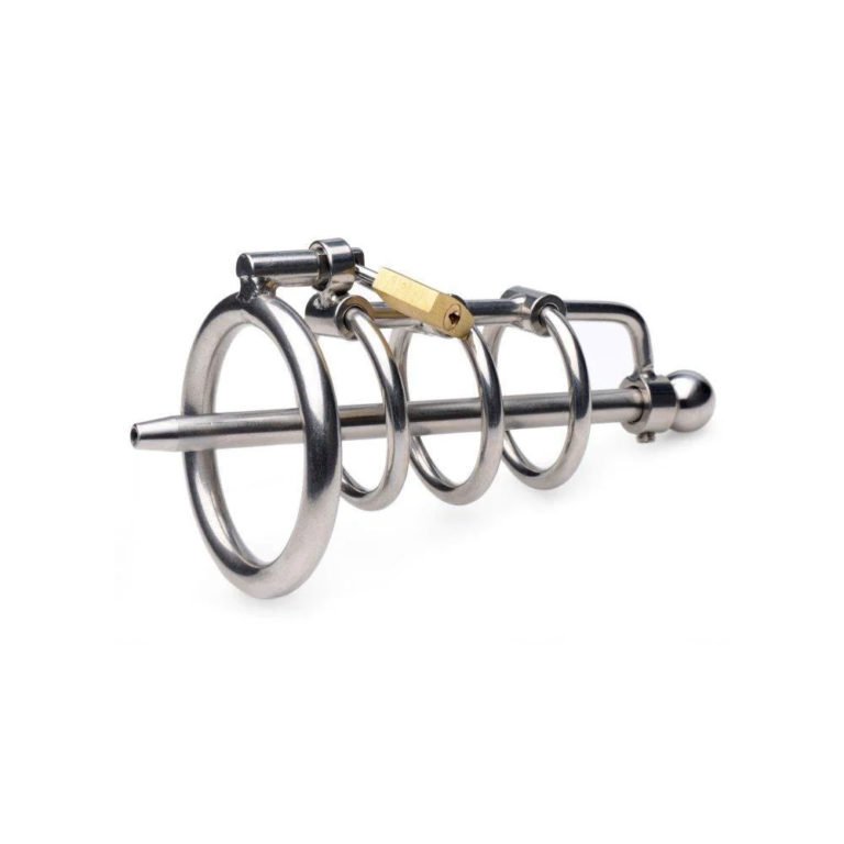 Gates Of Hell Steel Male Chastity Cage With Urethra Insert Male Chastity Device Shop